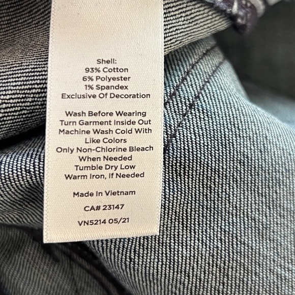 Talbots high waist skinny leg ankle pants blue jeans jegging flocked bows 24W - Picture 11 of 11